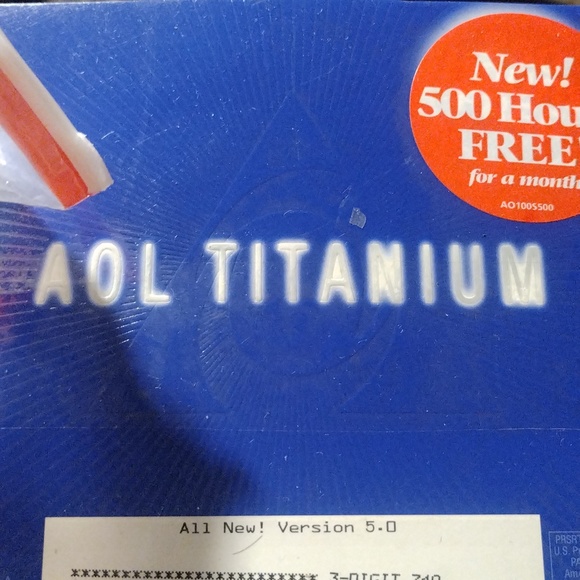 AOL All-New 5.0 Titanium CD 250 Free Hours Sealed - Picture 2 of 2